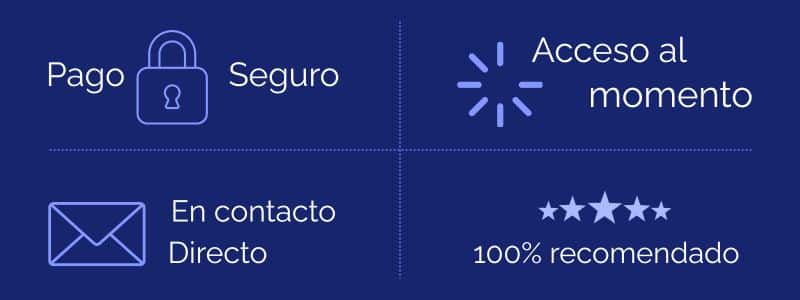 Pago Seguro - Acceso al momento - En contacto directo - 100% Recomendado